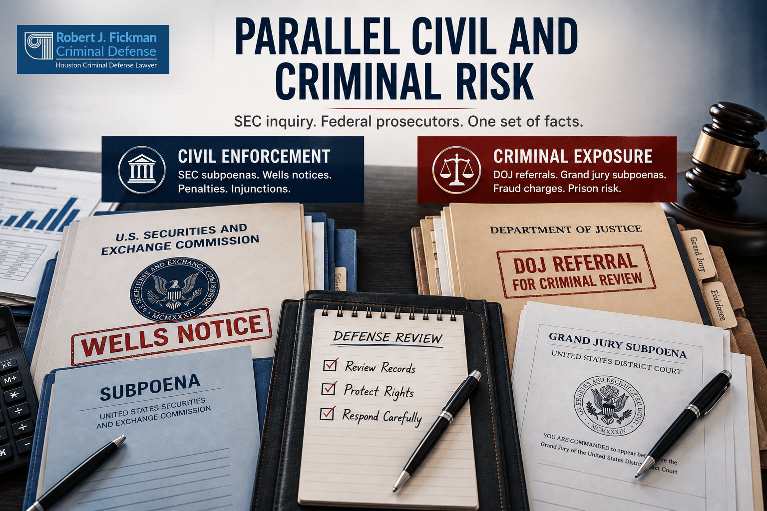 Parallel civil and criminal risk in federal securities fraud investigations with SEC enforcement and DOJ referral documents
